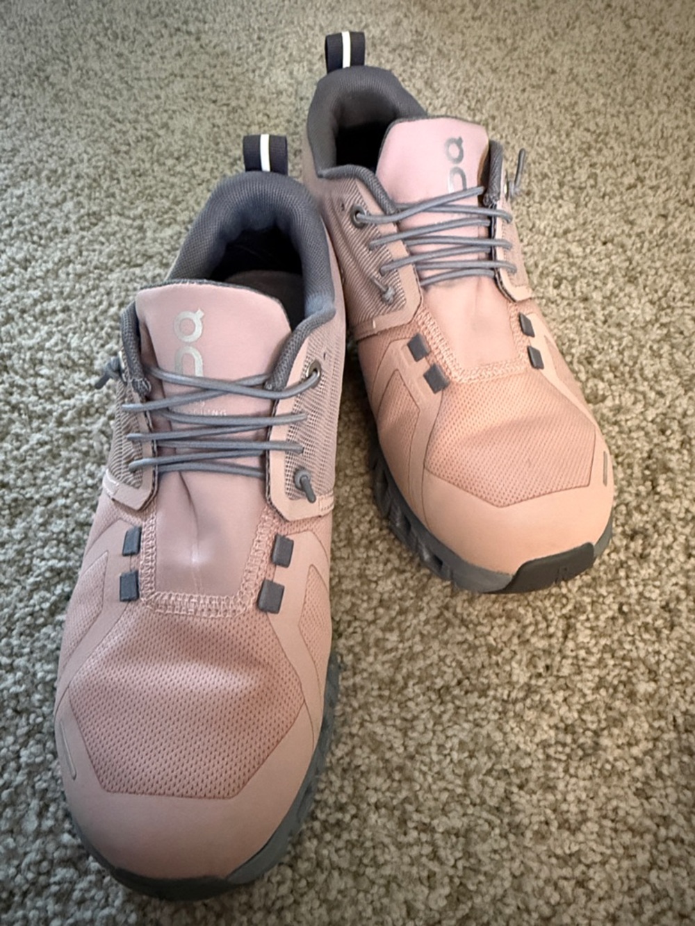 On Running Women's Pink and Gray Cloud Sneakers - Picture 2 of 5